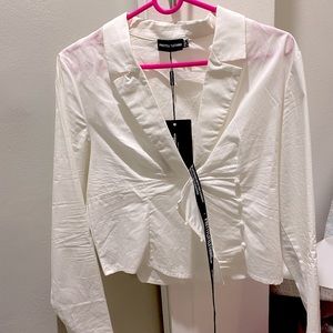 Pretty Little Thing Petite Side Button Detail Blouse